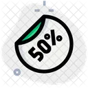 50 Percent Label Percent Label Discount Sticker Icon