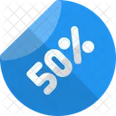 50 Percent Label Percent Label Discount Sticker Icon