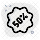 50 Percent Sticker Discount Sticker Percent Label Icon