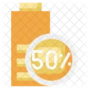 50 Percentage Charge Half Charging Charging Battery Icon