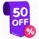 50 por cento de desconto  Ícone