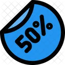 Etiqueta del 50 por ciento  Icono