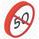 50 Speed Ban Speed Symbol Road Direction Icon