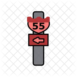 55 Geschwindigkeitsbegrenzung  Symbol