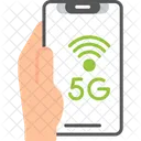 5 G 핸드헬드폰 G 네트워크 아이콘