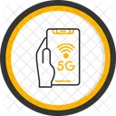 5 G 핸드헬드폰 G 네트워크 아이콘