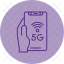 5 G 핸드헬드폰 G 네트워크 아이콘