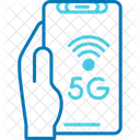 5 G 핸드헬드폰 G 네트워크 아이콘