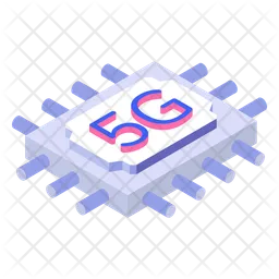 Puce électronique 5G  Icône