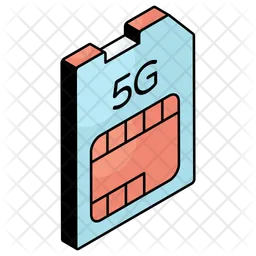 5g SIM 카드  아이콘