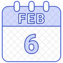 6 De Febrero Fecha 6 6 De Febrero Icono