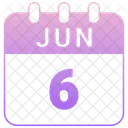 Junio Fecha Calendario Icono