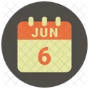 Junio Fecha Calendario Icono