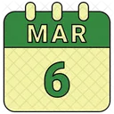 Marzo Fecha Calendario Icono