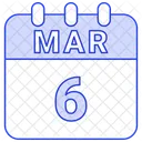 Marzo Fecha Calendario Icono