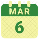 Marzo Fecha Calendario Icono