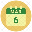 Marzo Fecha Calendario Icono