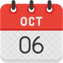 Octubre Dias Del Calendario Hora Y Fecha Icono