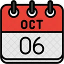 Octubre Dias Del Calendario Hora Y Fecha Icono