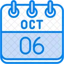 Octubre Dias Del Calendario Hora Y Fecha Icono