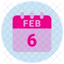 6 Februar 6 Datum 6 Februar Symbol