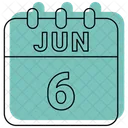 Juin Date Calendrier Icône