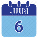 Junho Data Calendario Ícone
