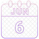 Junho Data Calendario Ícone