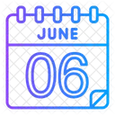 6 Juni Juni Kalendertag Symbol