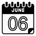 6 Juni Juni Kalendertag Symbol