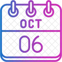 October Calendar Days Time And Date Icon