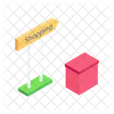 Isometric Illustration Shopping Cart Delivery Box Icon