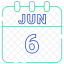 Junho Data Calendario Ícone