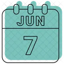 Junio Fecha Calendario Icono