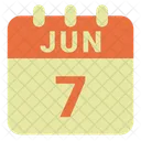 Junio Fecha Calendario Icono