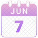 Junio Fecha Calendario Icono