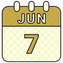 Junio Fecha Calendario Icono