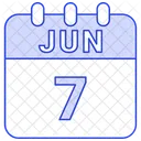 Junio Fecha Calendario Icono