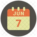 Junio Fecha Calendario Icono