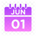 Junio Semana Hora Icono