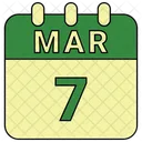 Marzo Fecha Calendario Icono