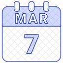 Marzo Fecha Calendario Icono