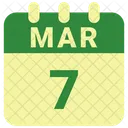 Marzo Fecha Calendario Icono