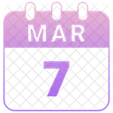 Marzo Fecha Calendario Icono