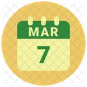 Marzo Fecha Calendario Icono