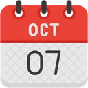 Octubre Dias Del Calendario Hora Y Fecha Icono