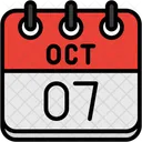 Octubre Dias Del Calendario Hora Y Fecha Icono