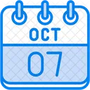 Octubre Dias Del Calendario Hora Y Fecha Icono