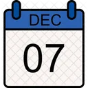 7 December Calendar Day Icon