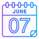 7 Juni Juni Kalendertag Symbol